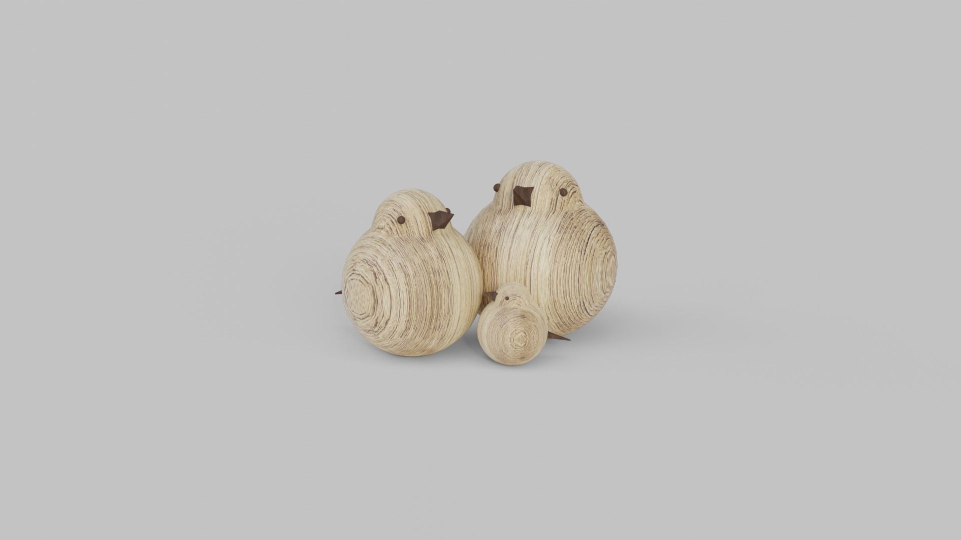 Wooden Carving Sparrow Theme Showpiece 3D model_4