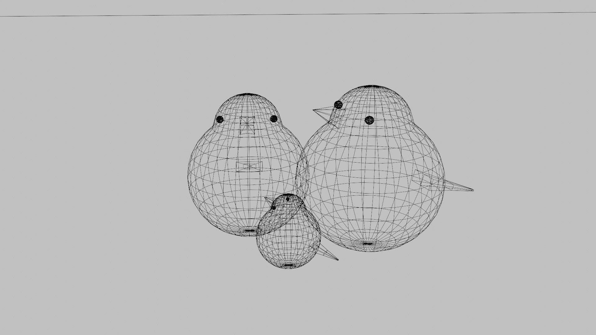 Wooden Carving Sparrow Theme Showpiece 3D model_6