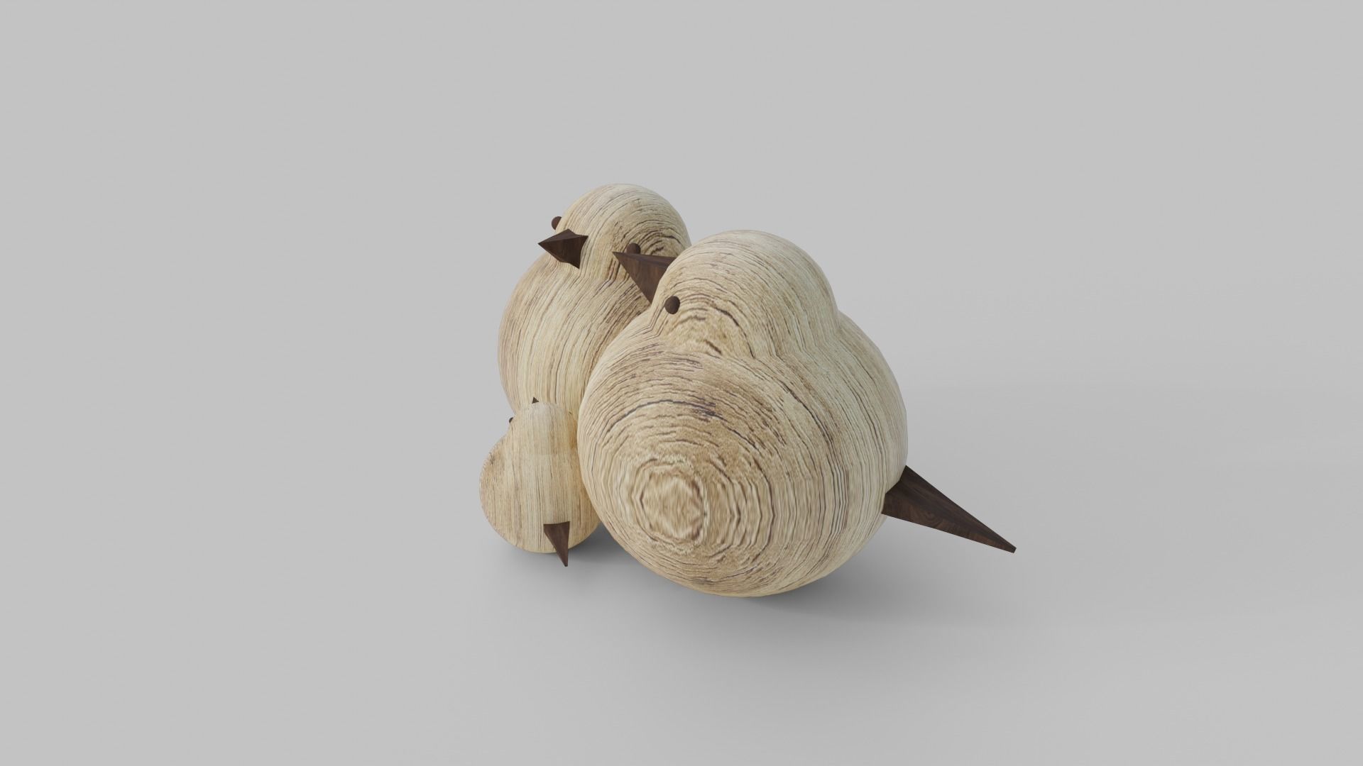 Wooden Carving Sparrow Theme Showpiece 3D model_2