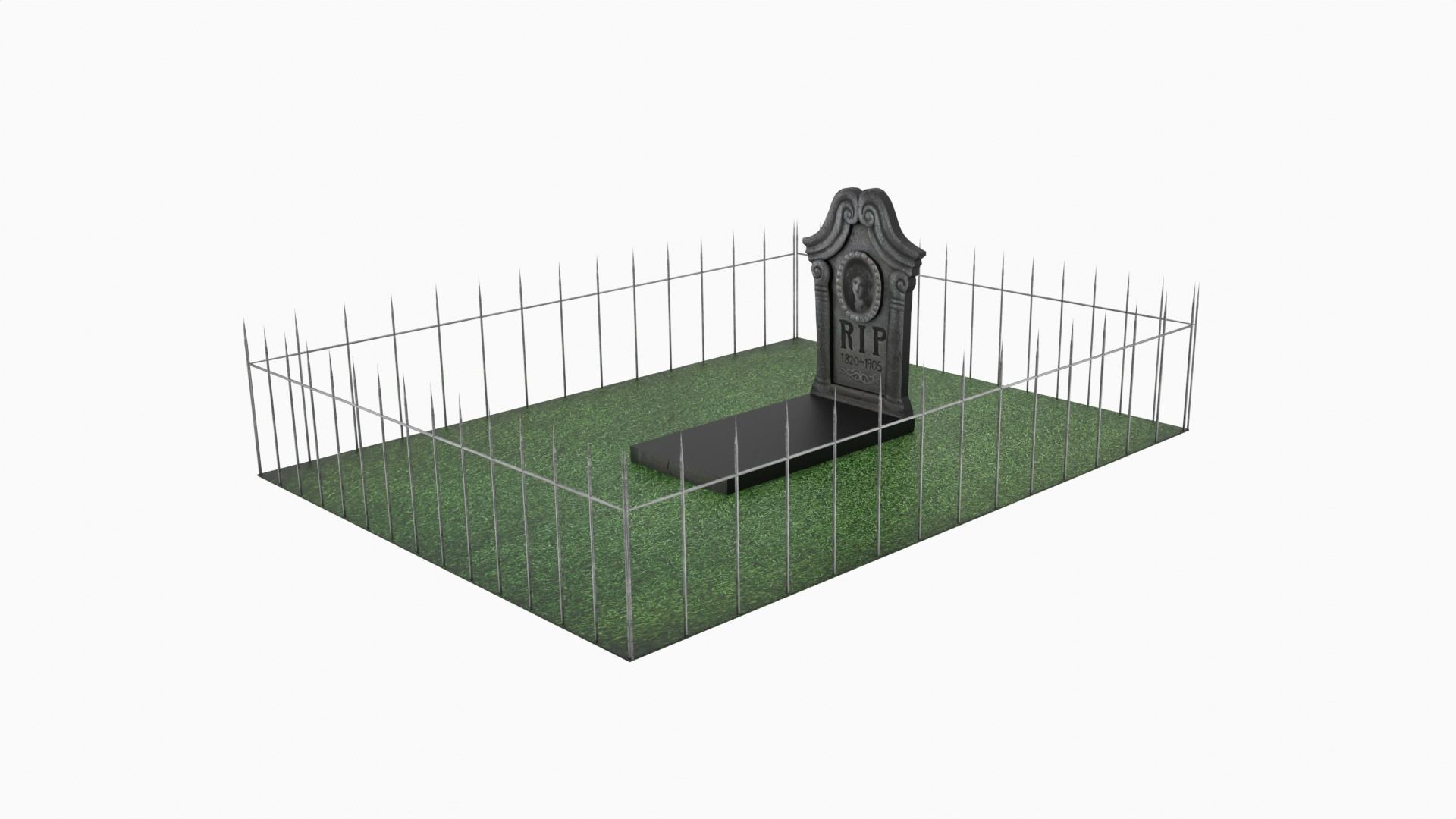 Grave Low-poly 3D model_2