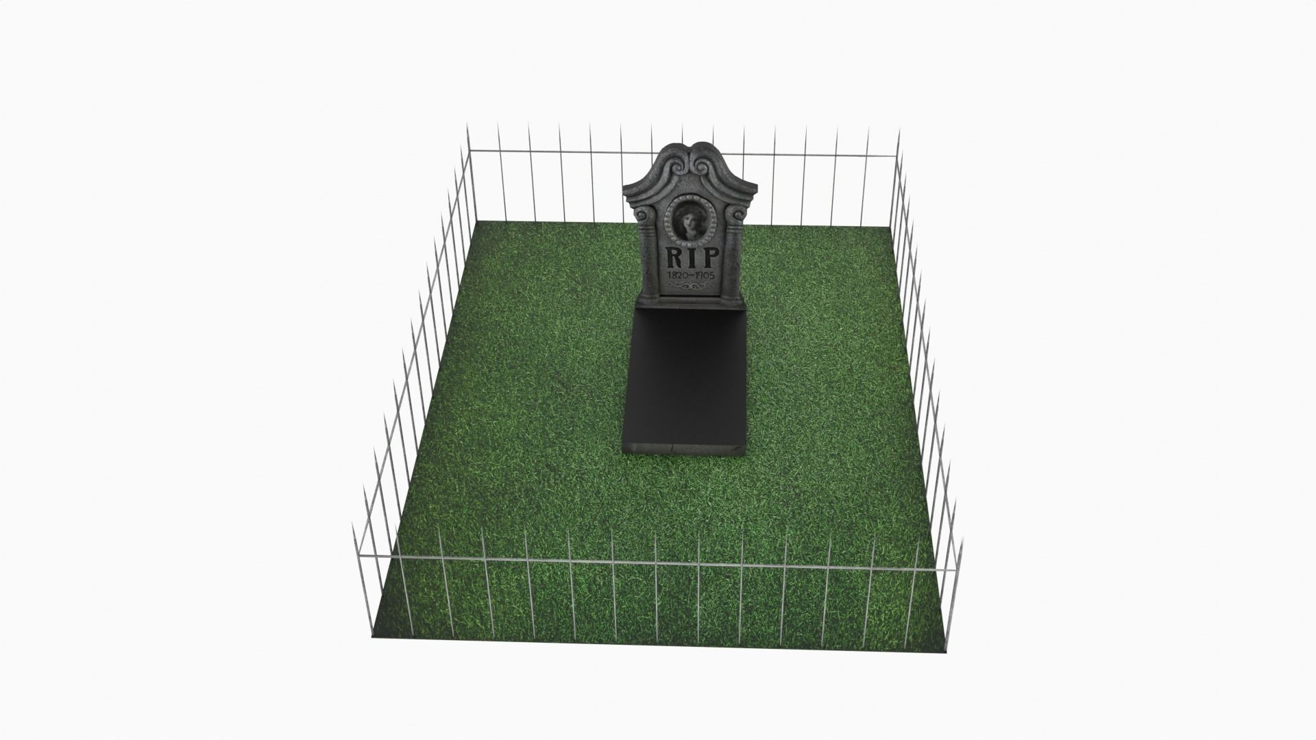 Grave Low-poly 3D model_5