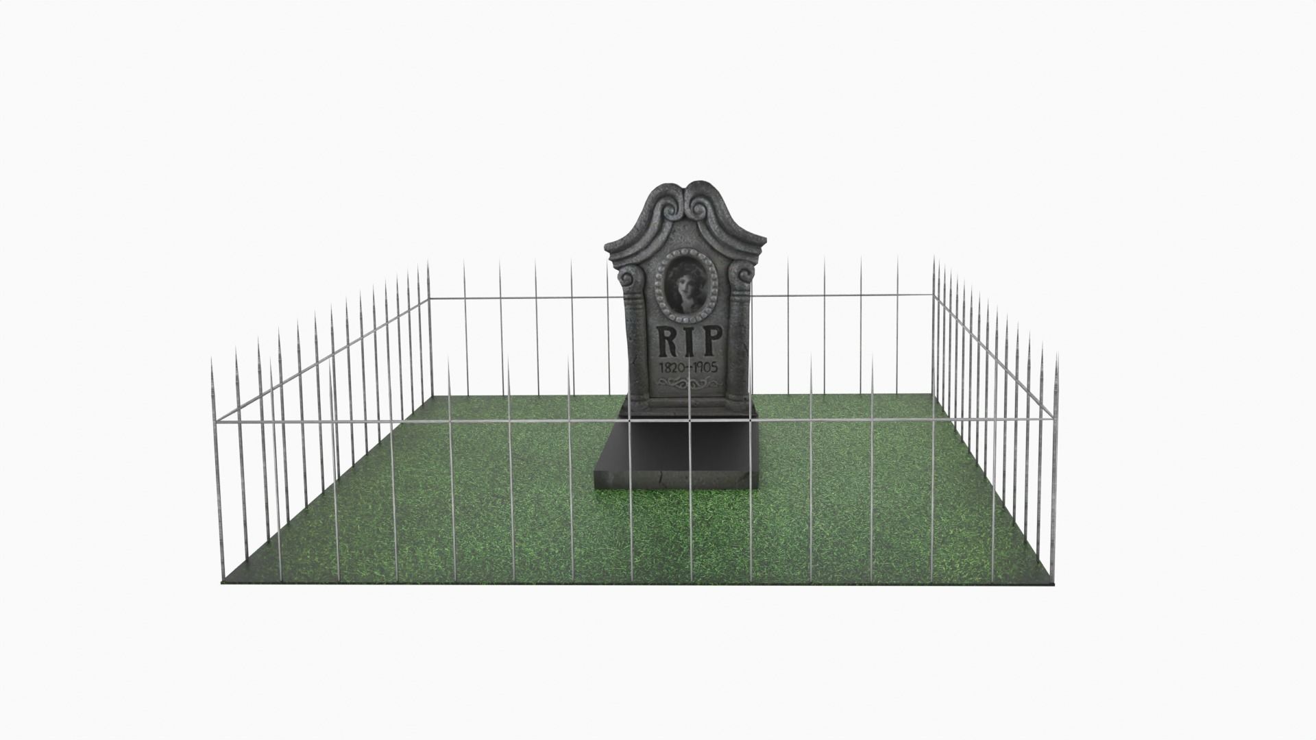 Grave Low-poly 3D model_3