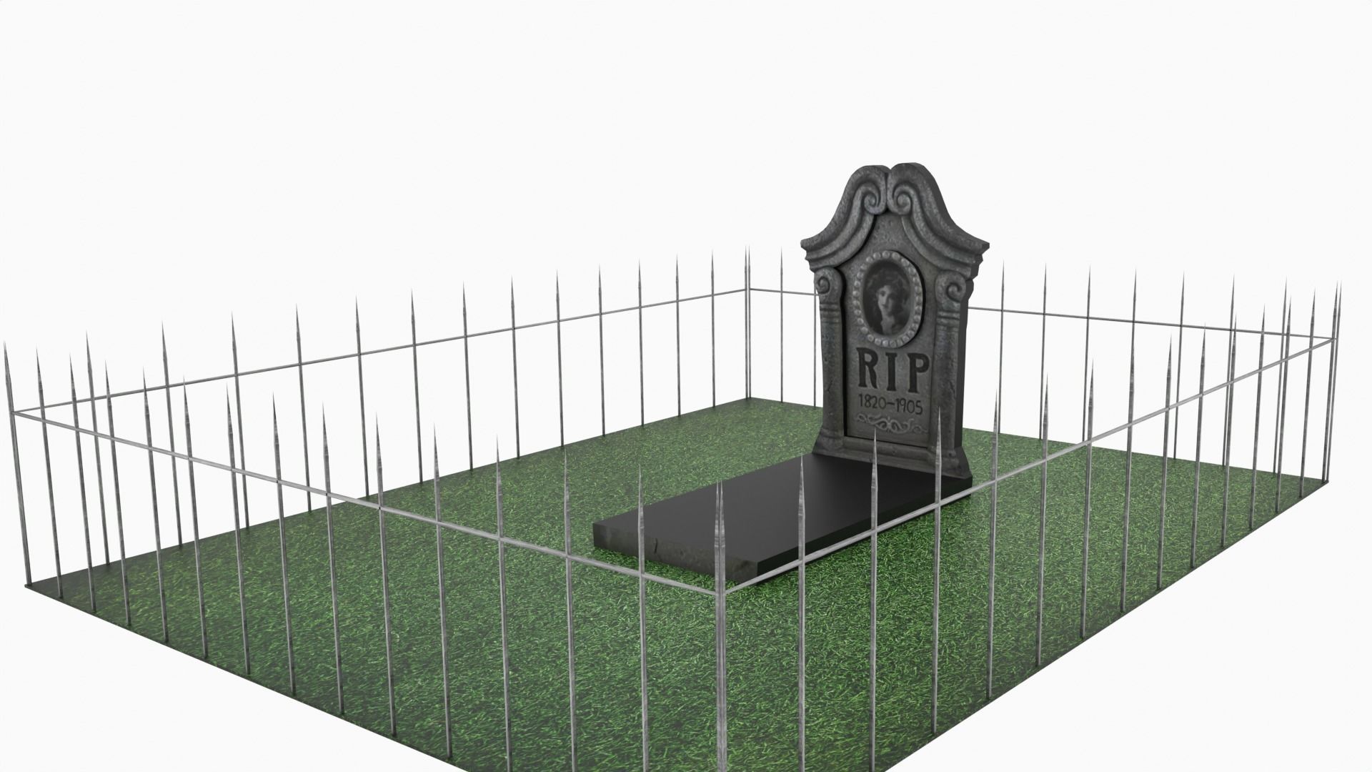 Grave Low-poly 3D model_4