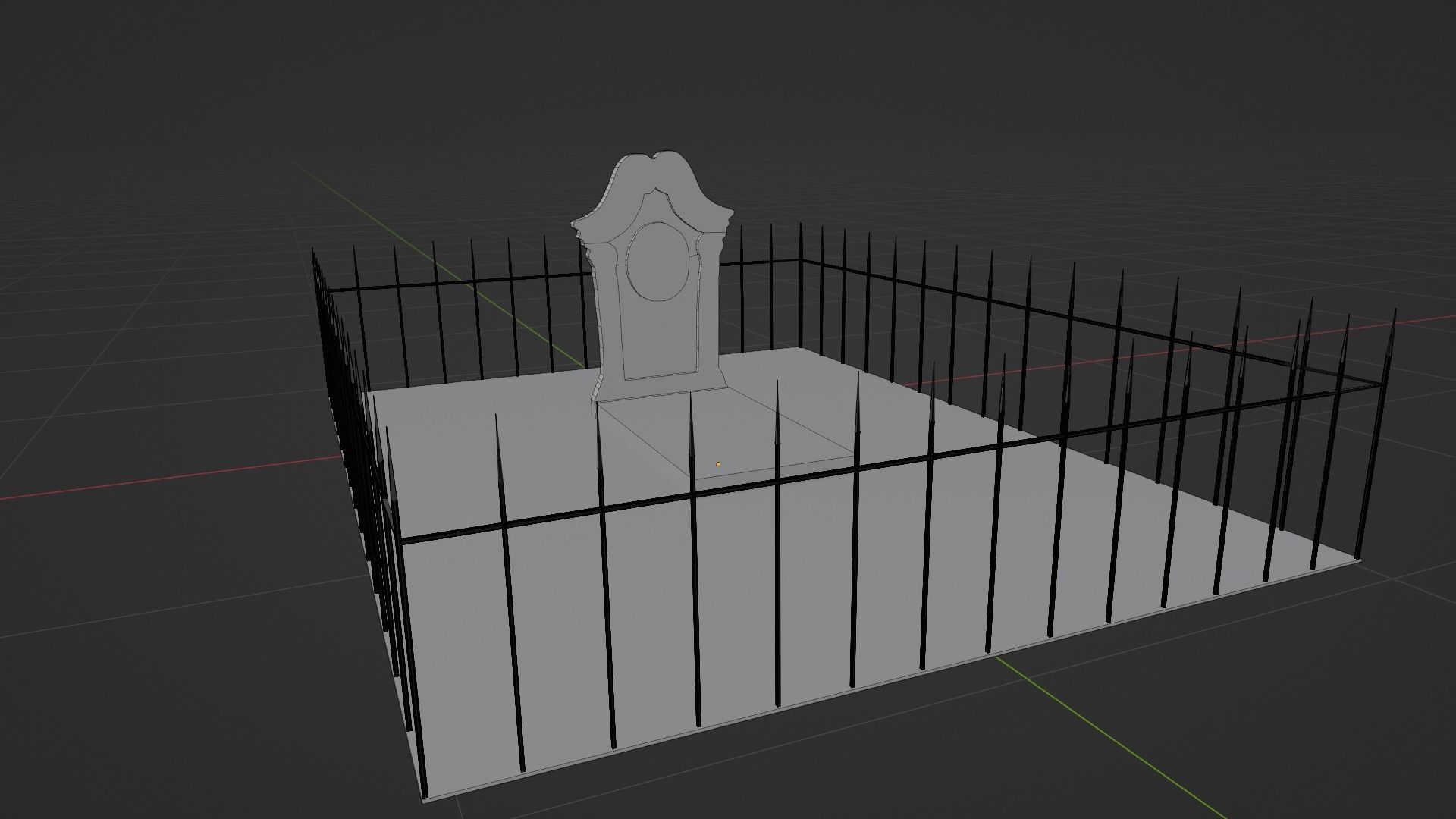 Grave Low-poly 3D model_8