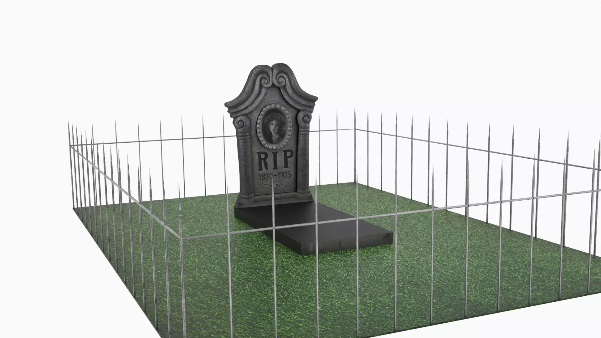 Grave Low-poly 3D model_0