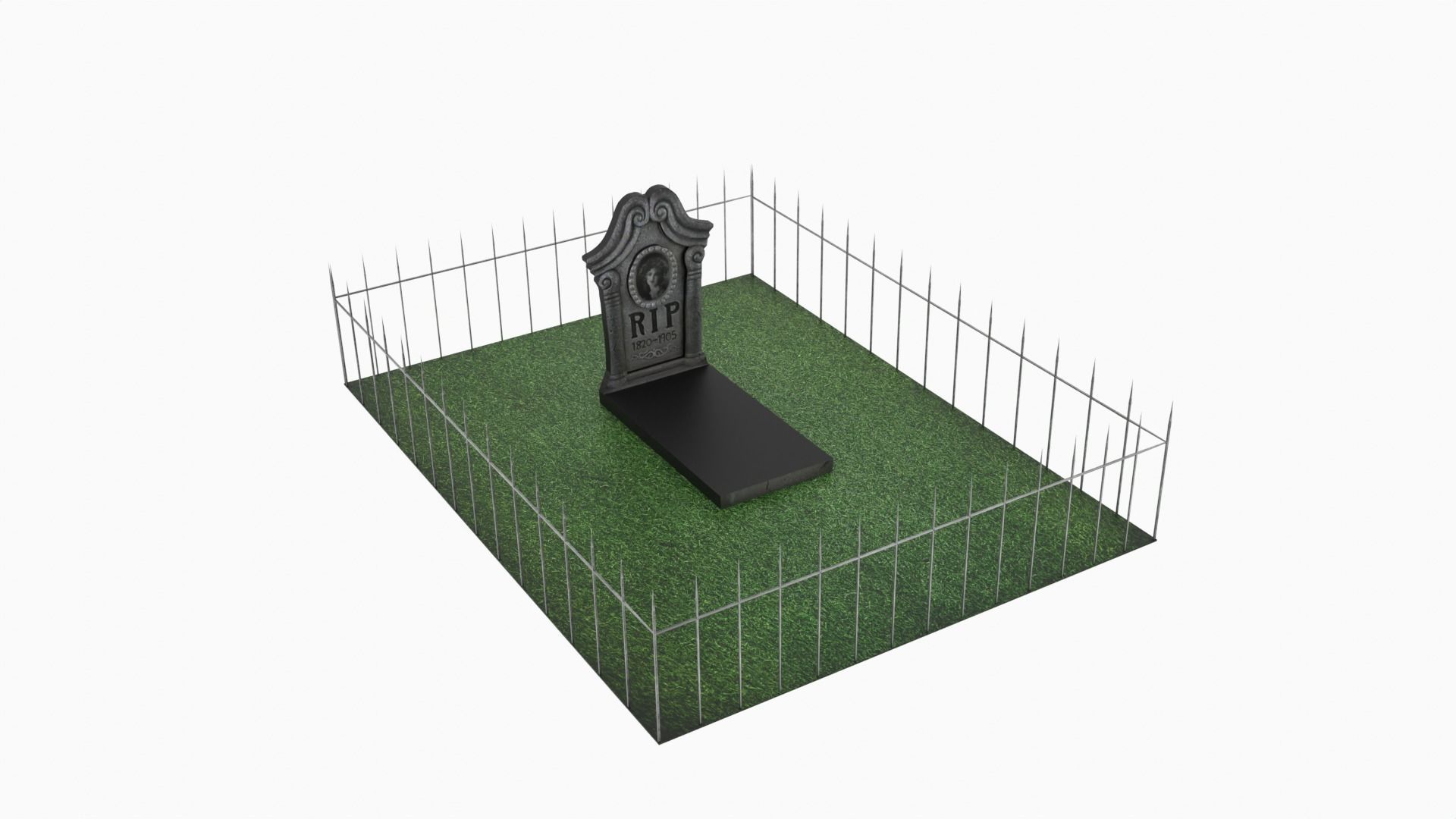 Grave Low-poly 3D model_6