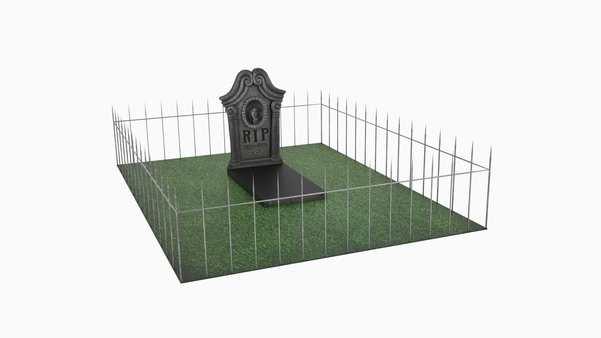Grave Low-poly 3D model_1