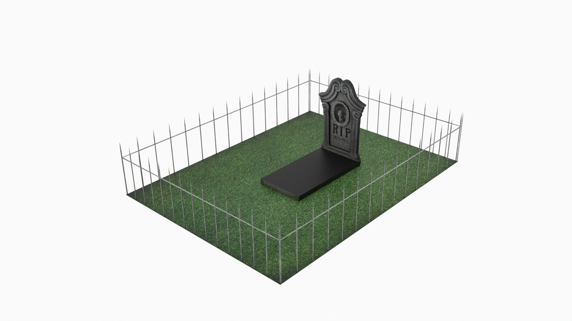 Grave Low-poly 3D model_7