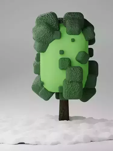 tree with snowy floor 4