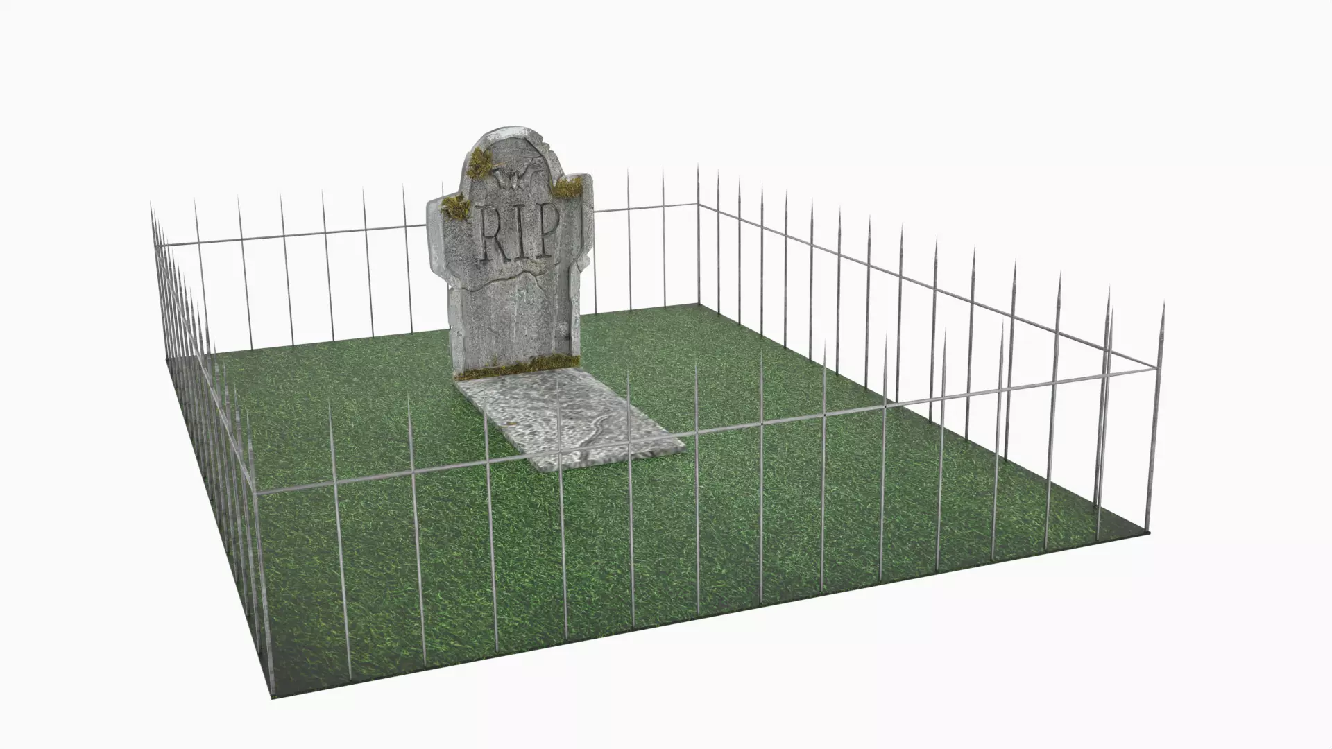 cemetery - grave Low-poly 3D model