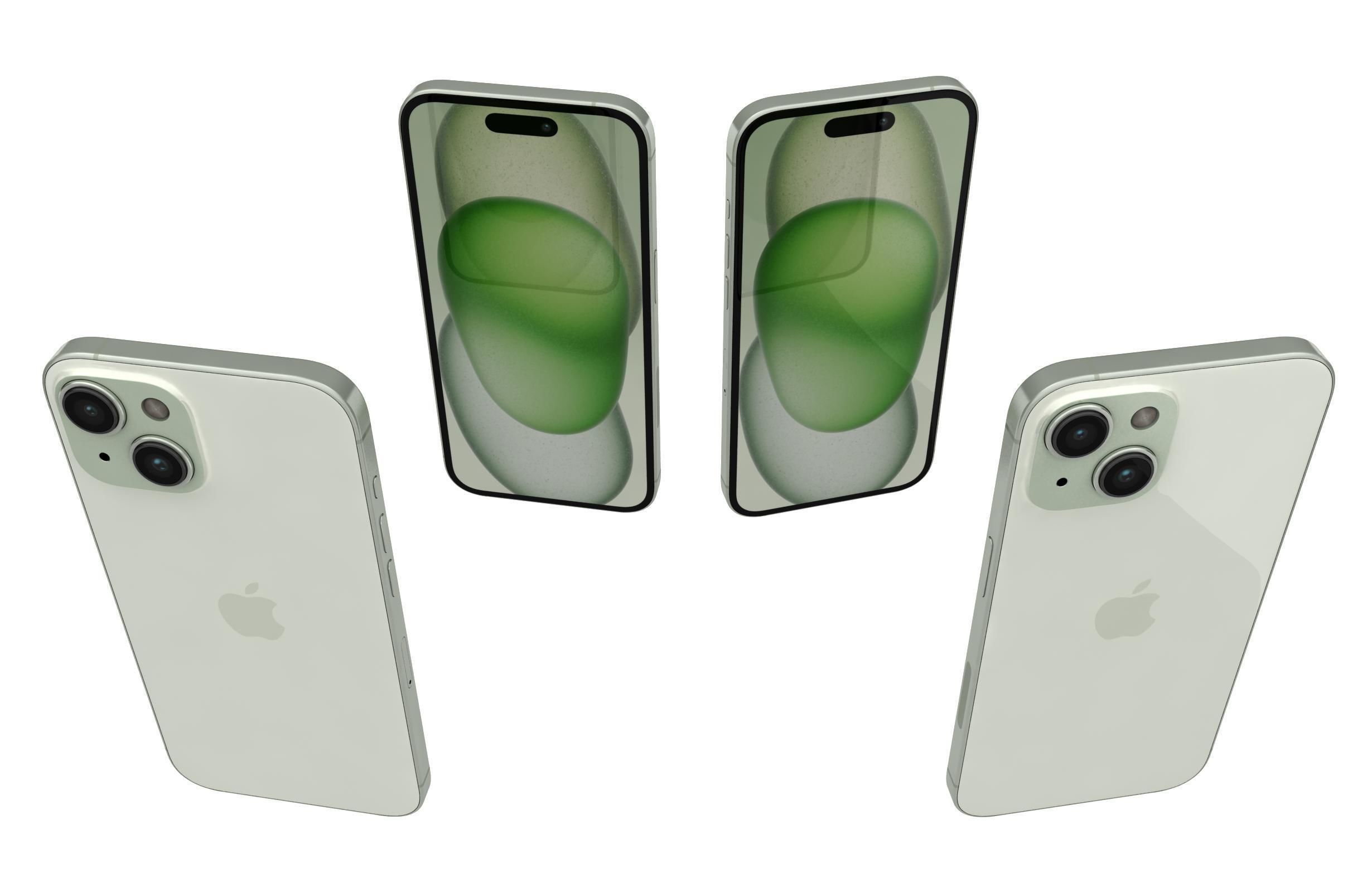 Apple iPhone 15 Green 3D model_4
