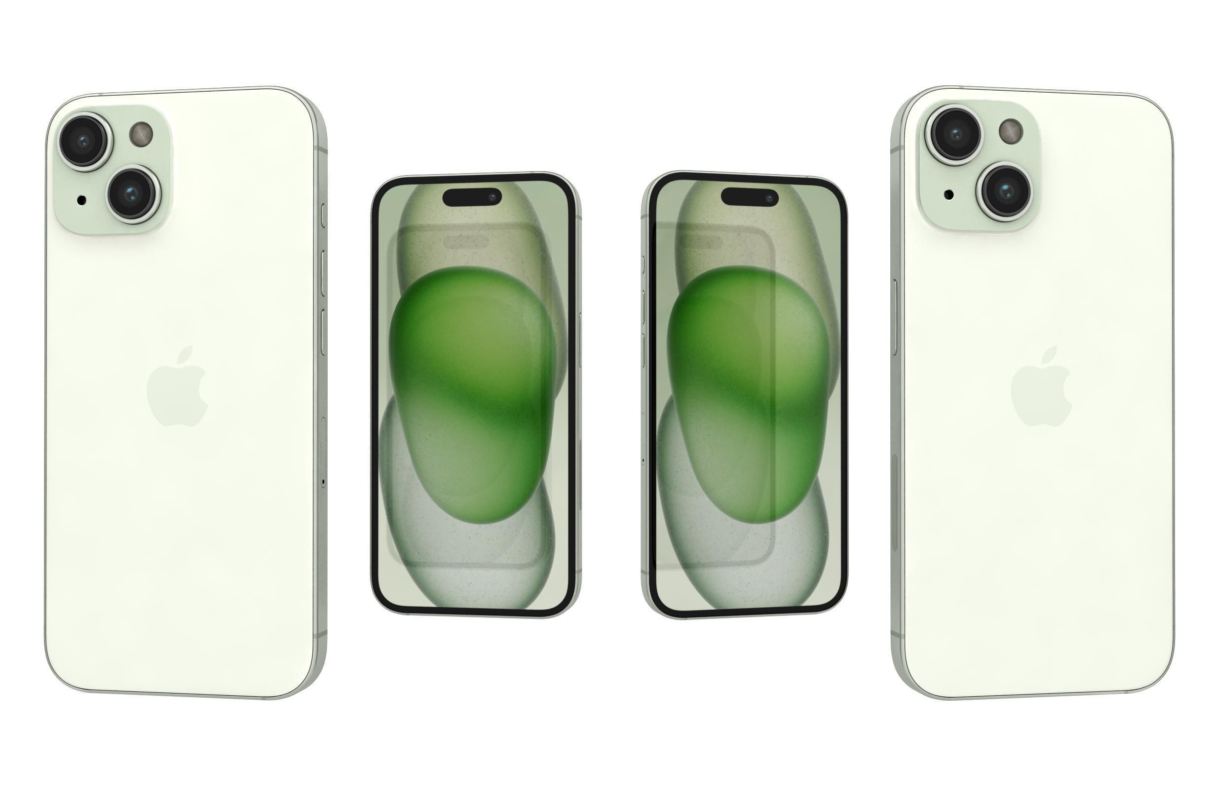 Apple iPhone 15 Green 3D model_3