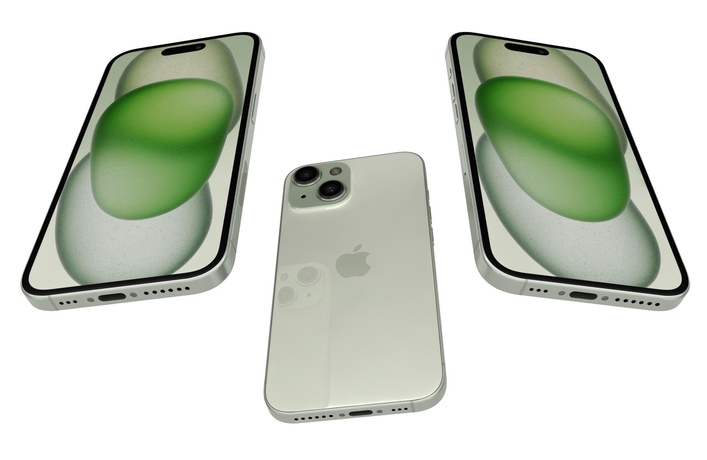 Apple iPhone 15 Green 3D model_2