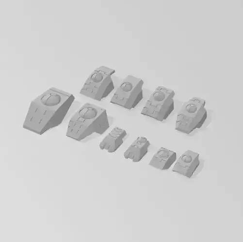 SPACE COMMUNIST SHOULDER PAD SET 3D print model