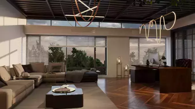 office Industrial Scene 3ds max 