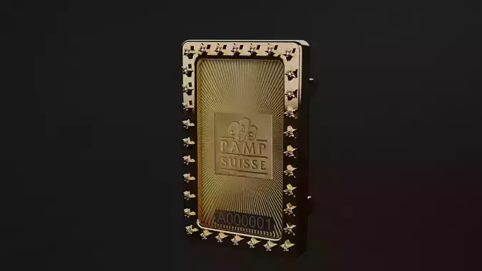 10 gram gold star diamond Credit Suisse pamp  bar frame bezel