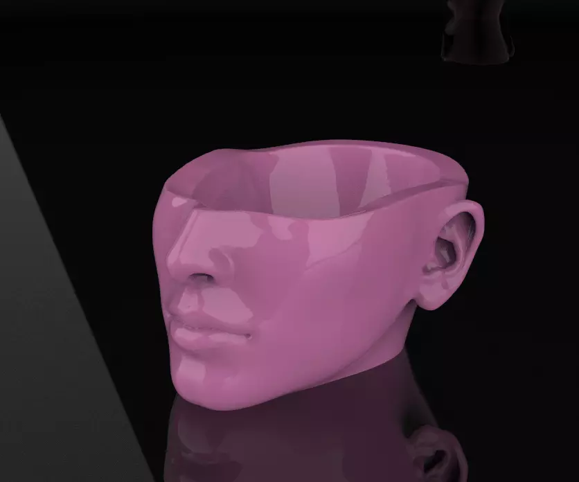 Half Head Planter pot 3D print model 3D print model