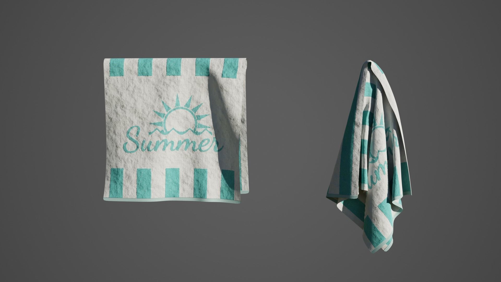 Beach Towel Pack 01 Low-poly 3D model_12