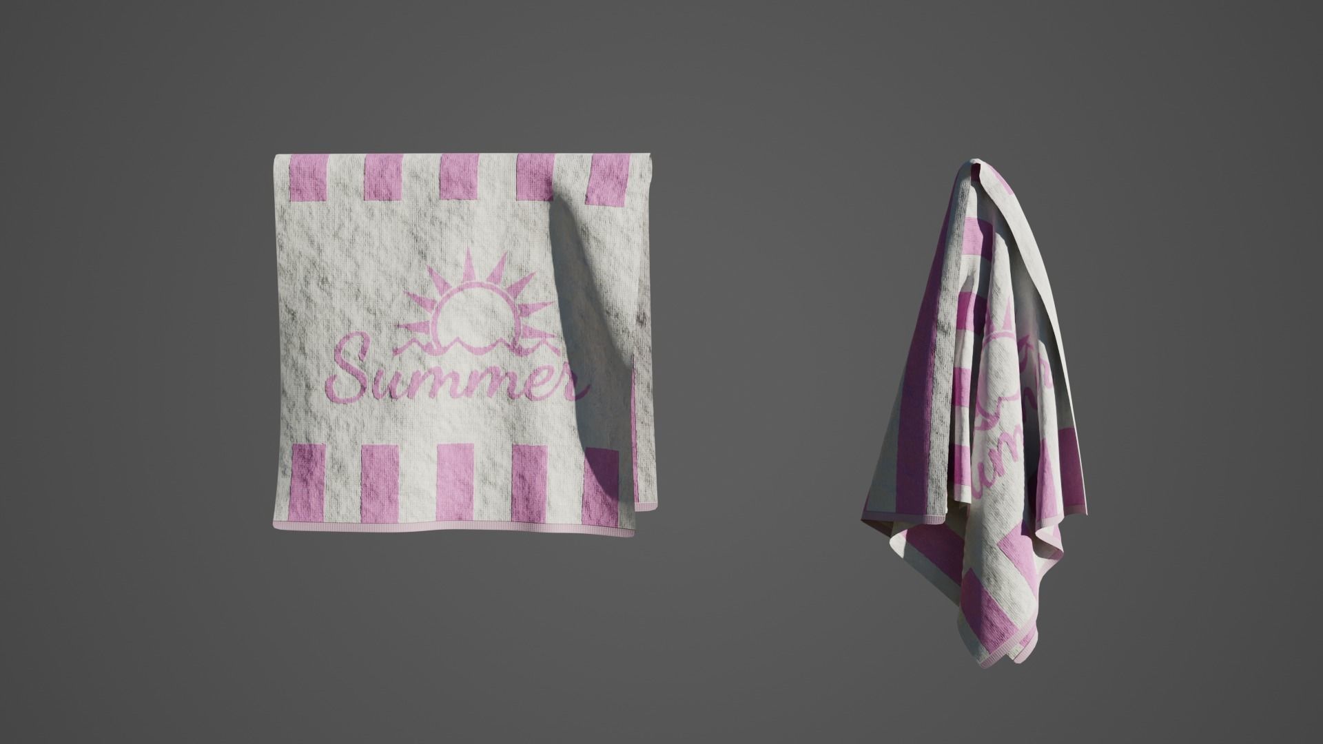 Beach Towel Pack 01 Low-poly 3D model_13