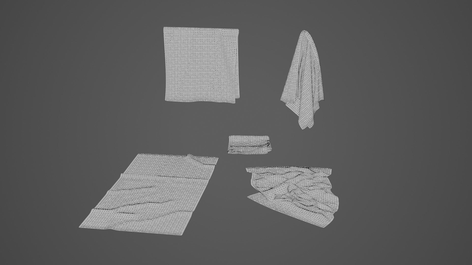 Beach Towel Pack 01 Low-poly 3D model_4