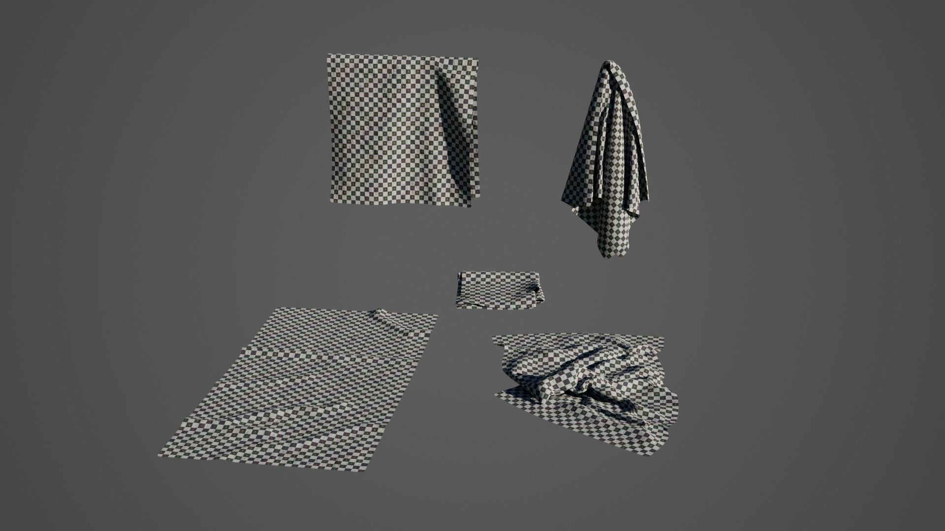 Beach Towel Pack 01 Low-poly 3D model_5