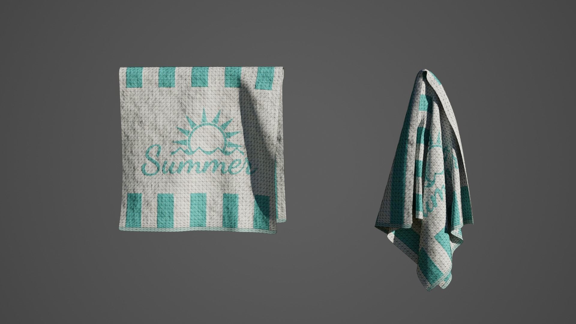 Beach Towel Pack 01 Low-poly 3D model_15