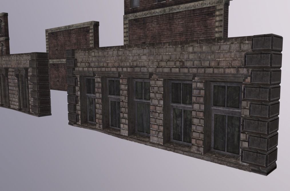 City Facade Windows Pack Low-poly 3D model_4