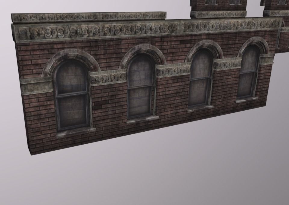 City Facade Windows Pack Low-poly 3D model_8