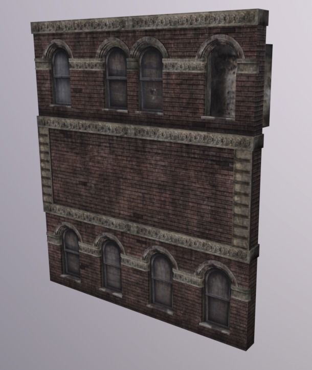 City Facade Windows Pack Low-poly 3D model_5