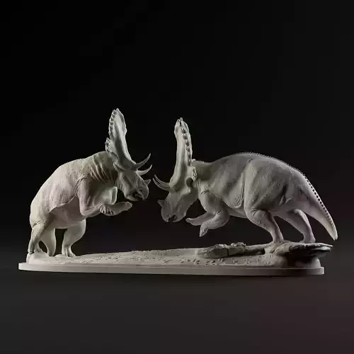 Mercuriceratops duel 1-35 scale pre-supported 3D print model