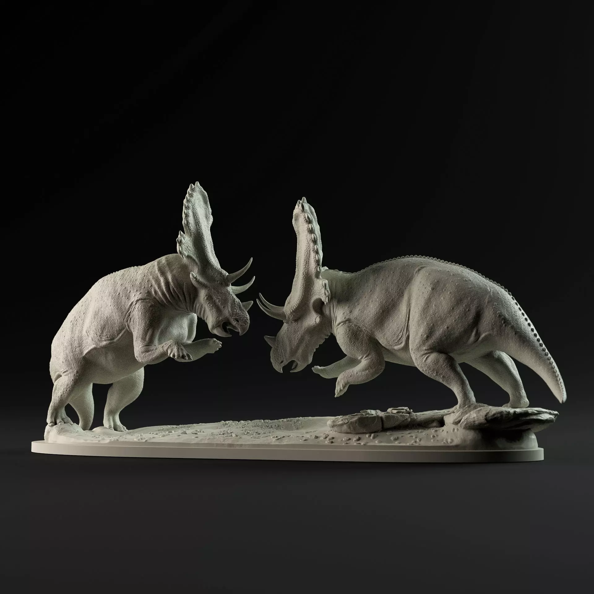 Mercuriceratops duel 1-35 scale pre-supported 3D print model_0