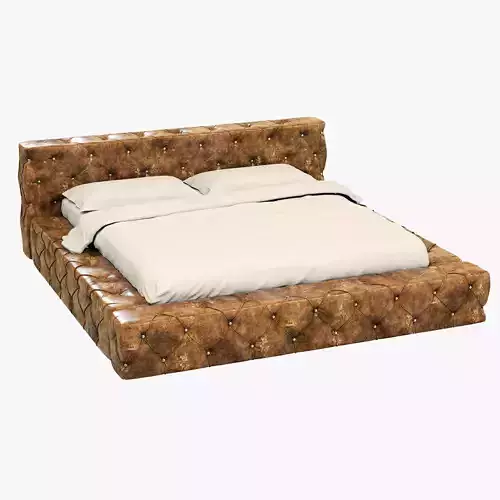 Restoration Hardware Soho Tufted Leather Platform Bed