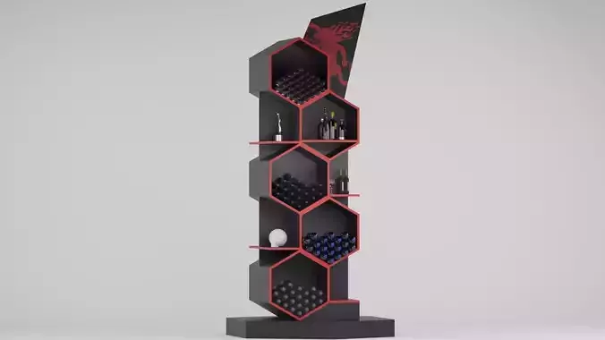 Floor Hexagon double sided Shelve