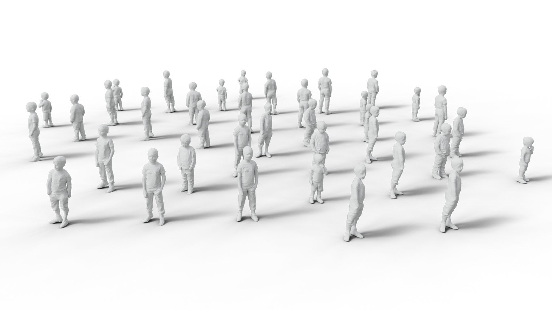 Low Poly People - 42 Pieces Low-poly 3D model_11