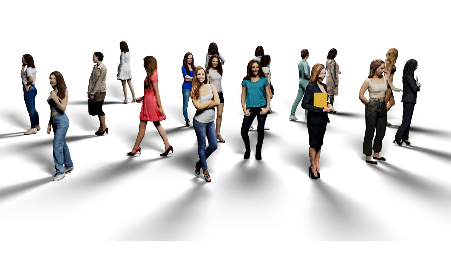 Low Poly People - 42 Pieces Low-poly 3D model_14