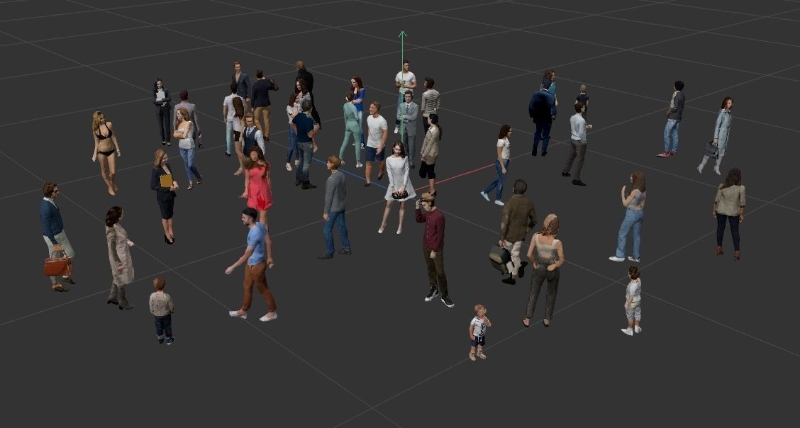 Low Poly People - 42 Pieces Low-poly 3D model_6