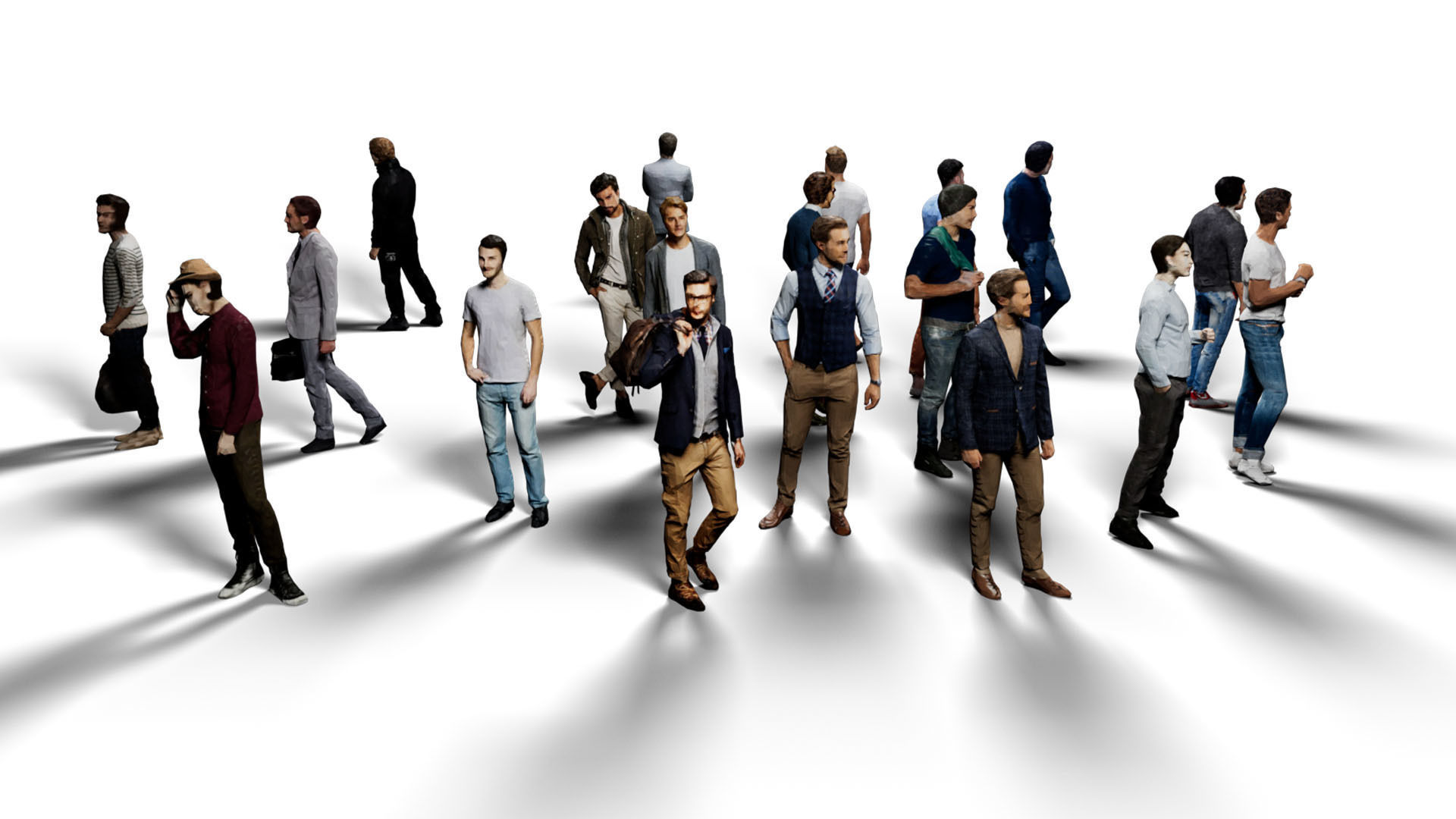 Low Poly People - 42 Pieces Low-poly 3D model_19