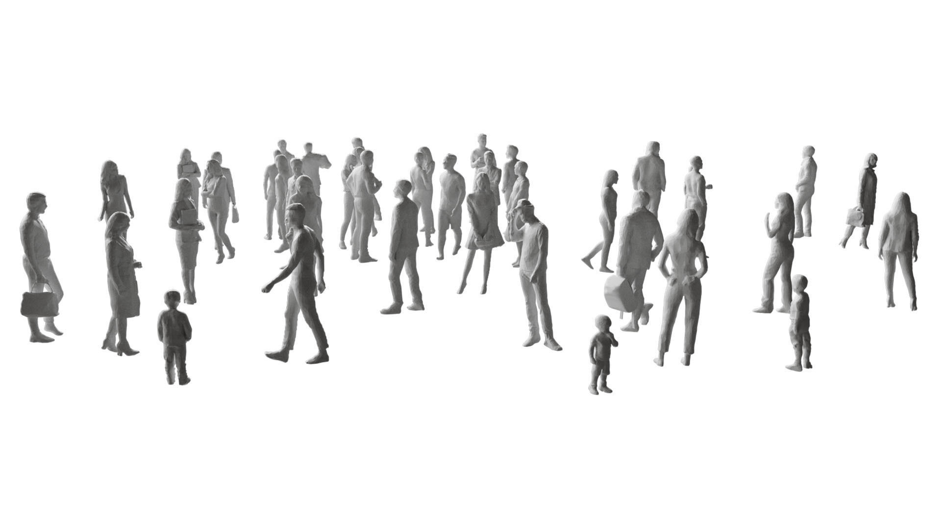 Low Poly People - 42 Pieces Low-poly 3D model_1