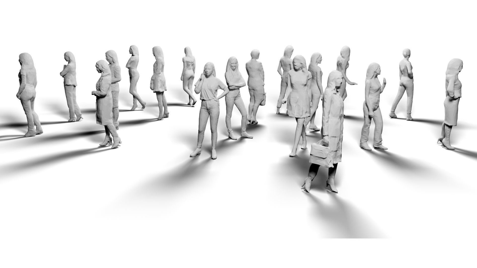 Low Poly People - 42 Pieces Low-poly 3D model_15