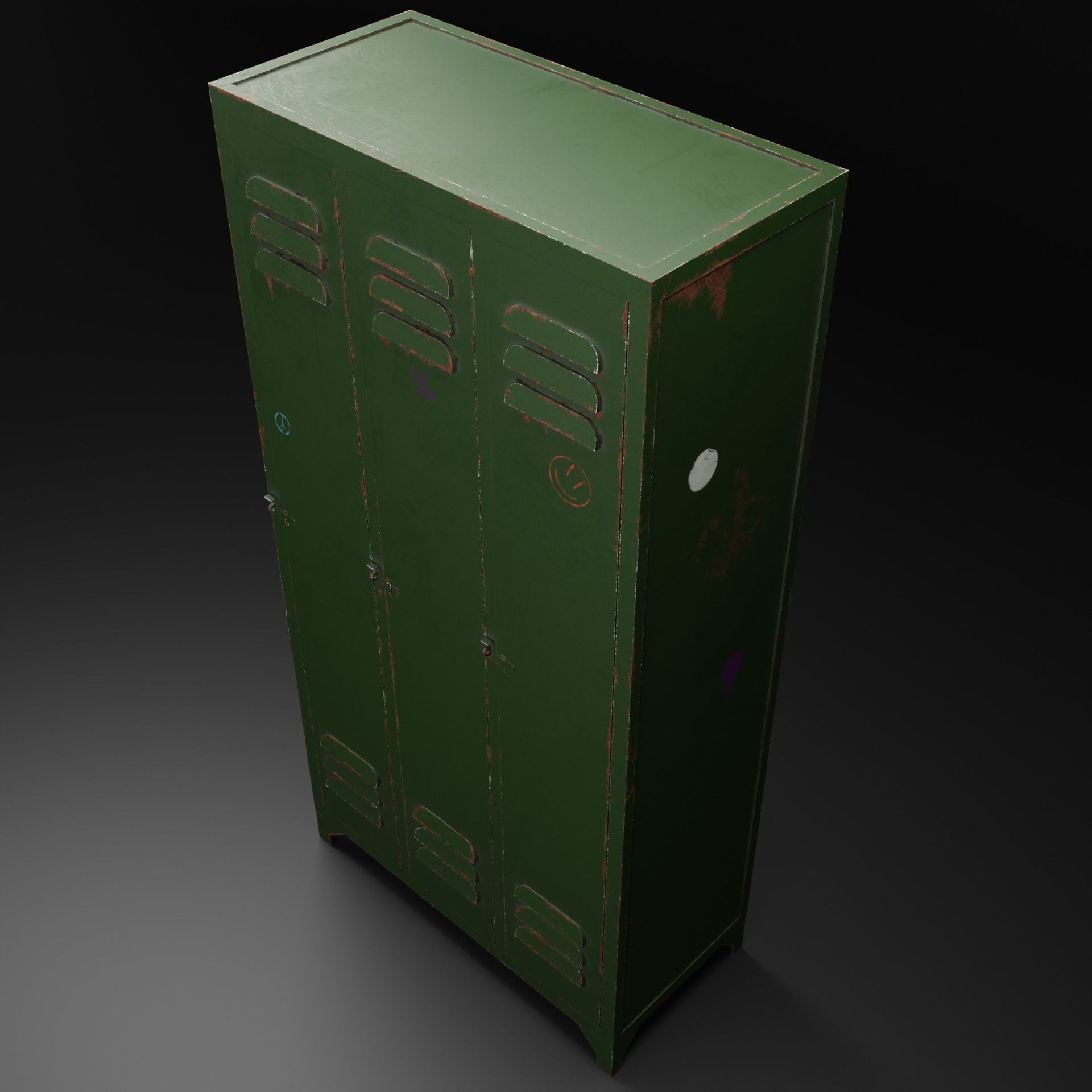 Locker Prop Gameasset Interior Low-poly 3D model_5