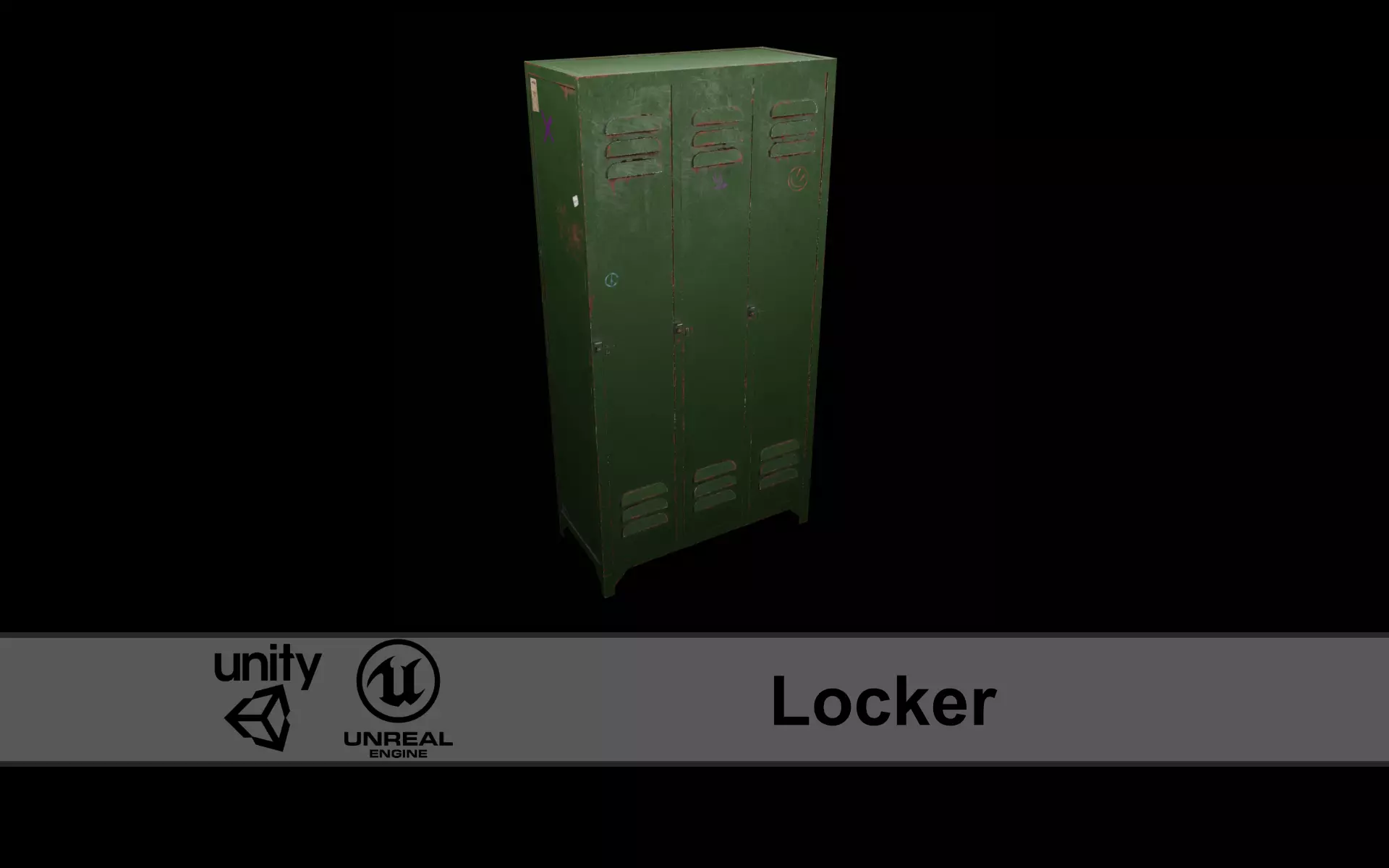 Locker Prop Gameasset Interior Low-poly 3D model_0
