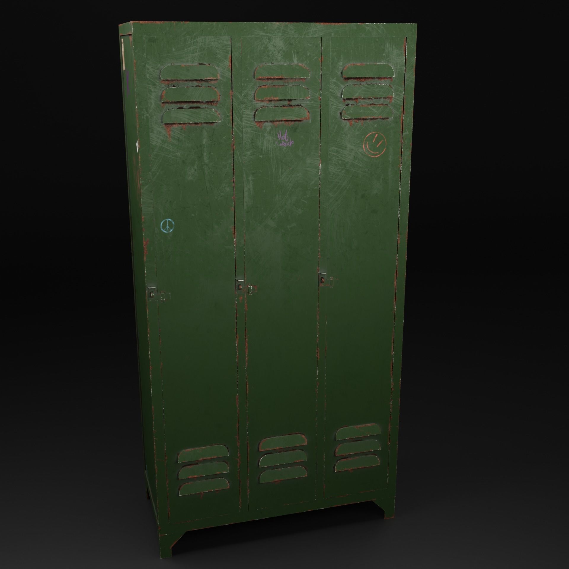 Locker Prop Gameasset Interior Low-poly 3D model_4