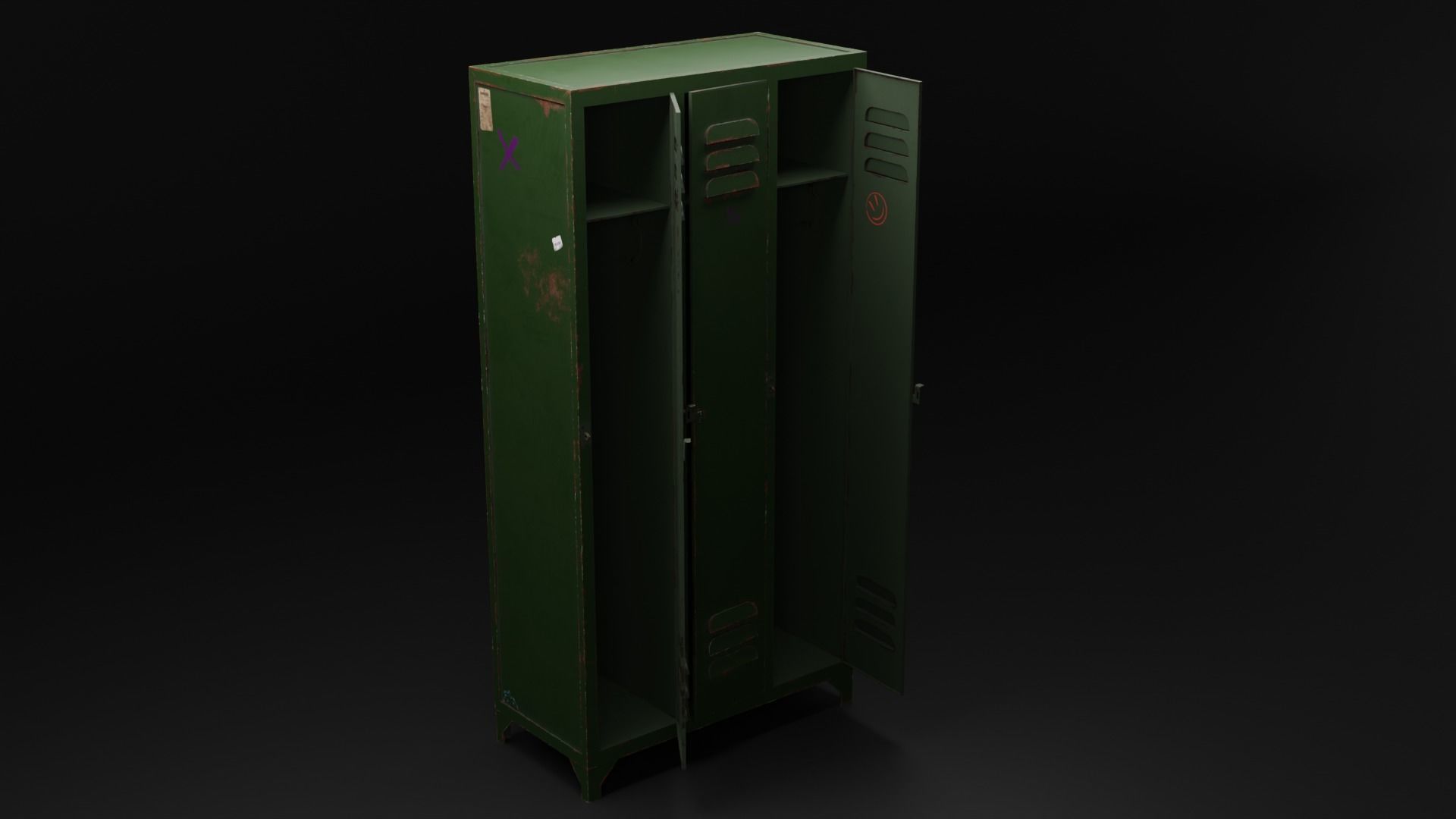 Locker Prop Gameasset Interior Low-poly 3D model_2