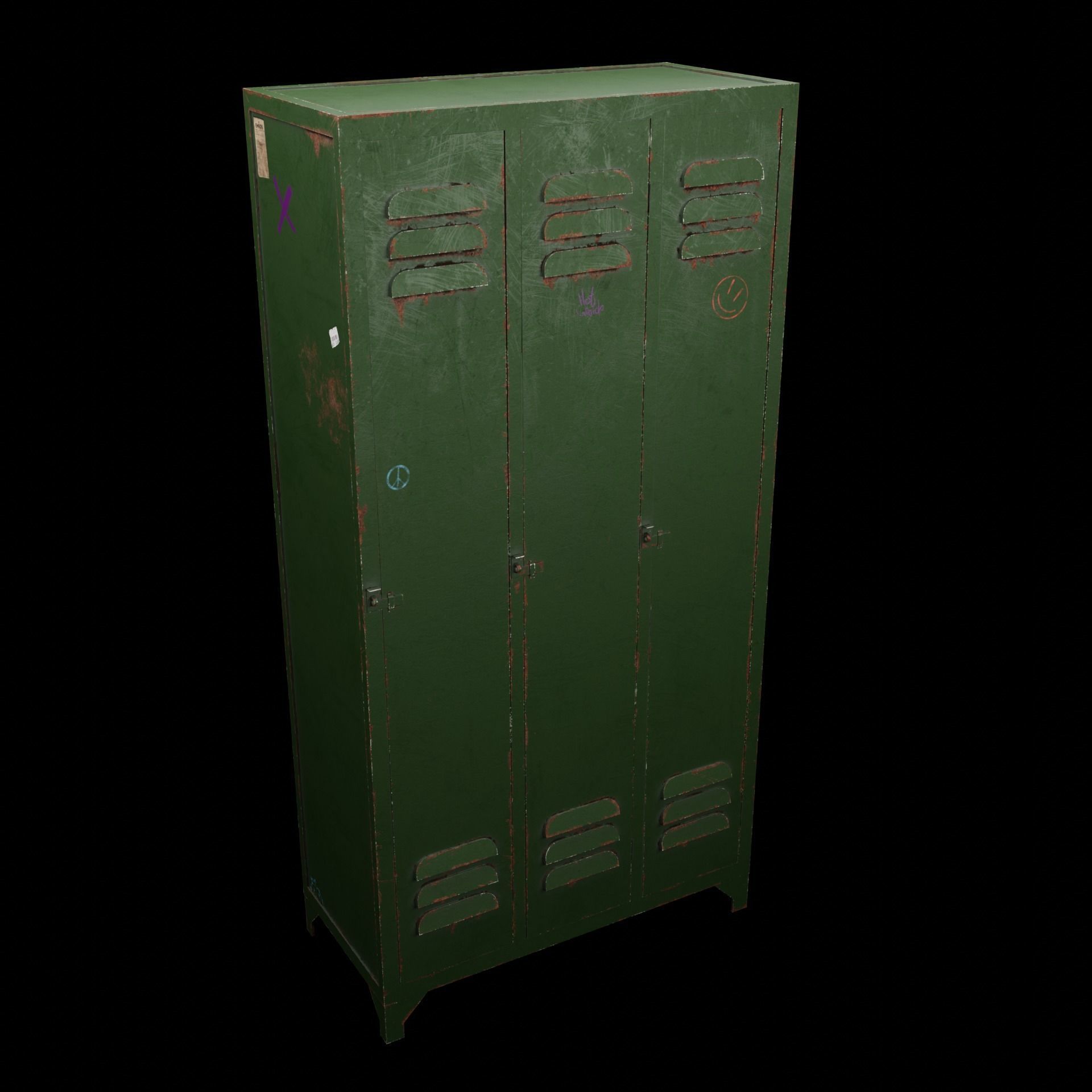 Locker Prop Gameasset Interior Low-poly 3D model_6
