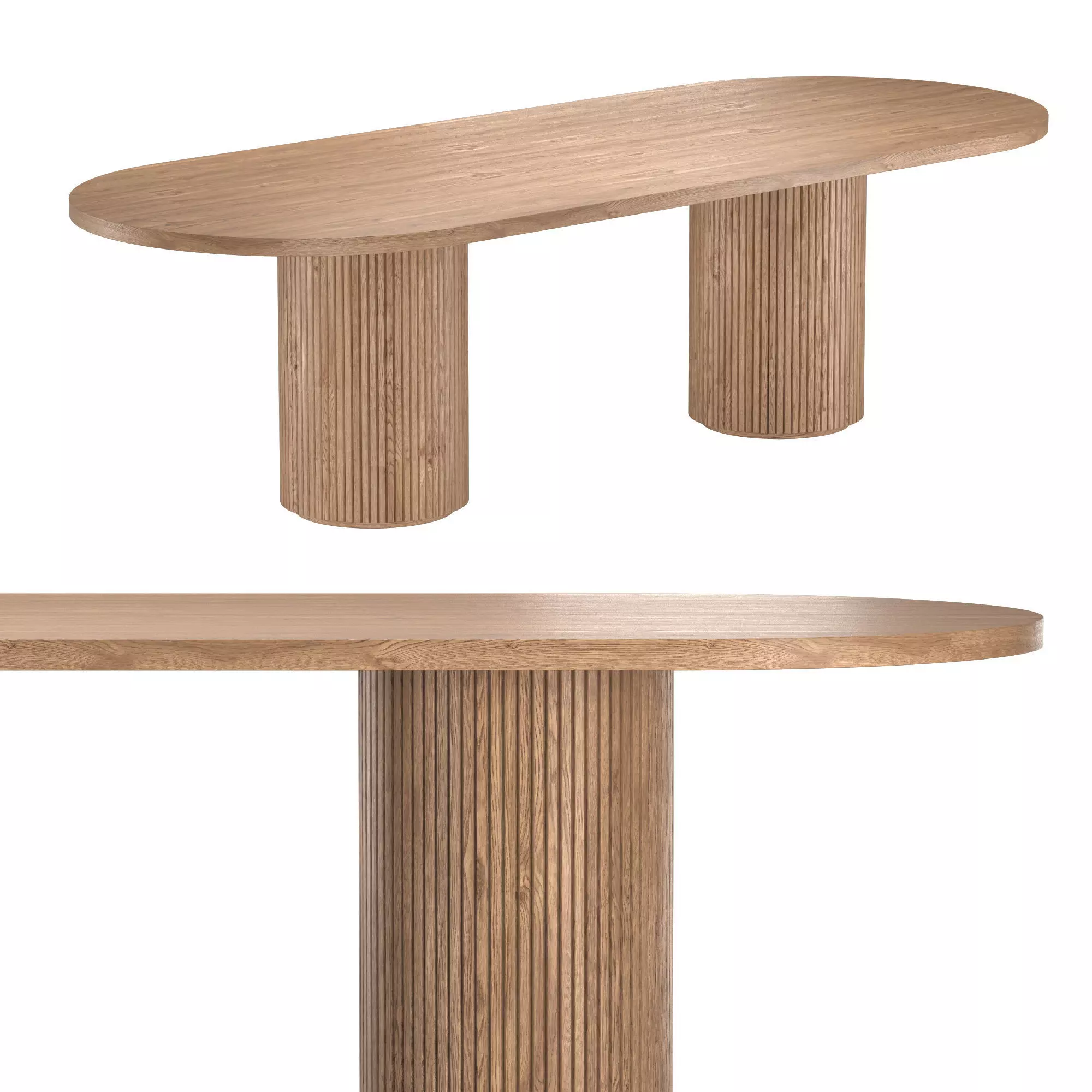 BYRON COLUMN RECTANGULAR DINING TABLE 3D model_0