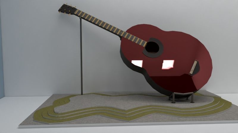 A guitar  3D model_2