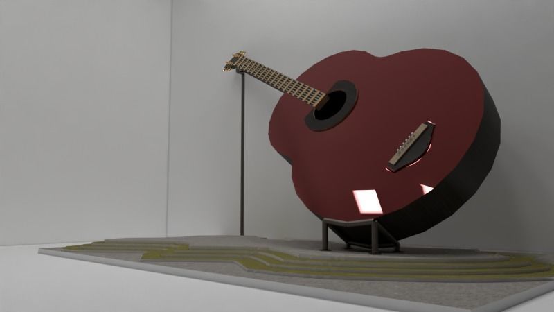 A guitar  3D model_4