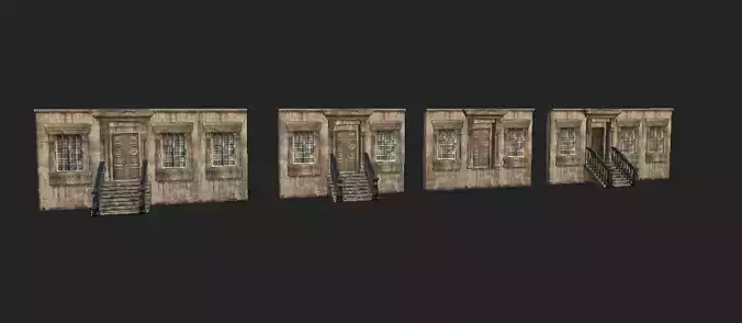 GroundFloor BrownStone Entrance Low-poly 3D model