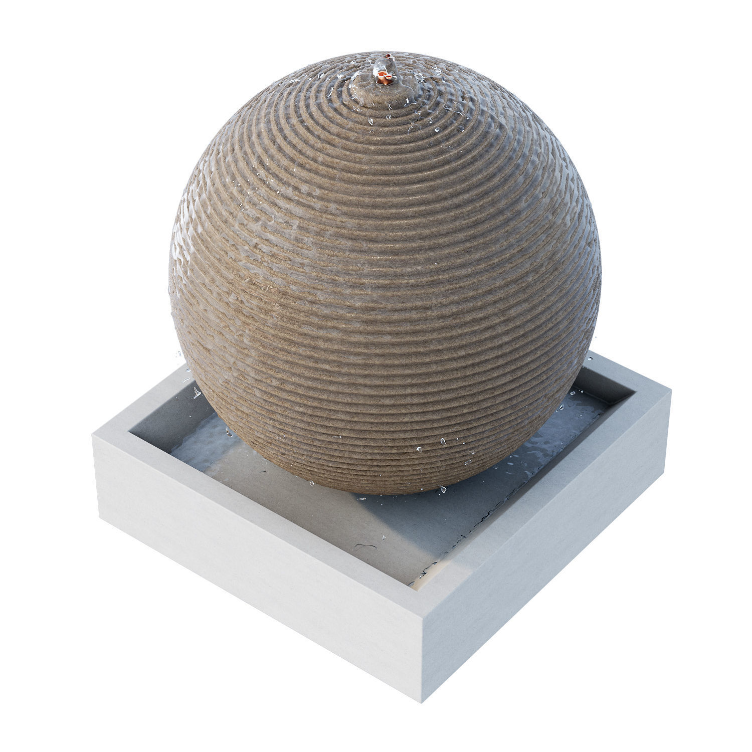 Ribbed Sphere Fountain 3D model_1