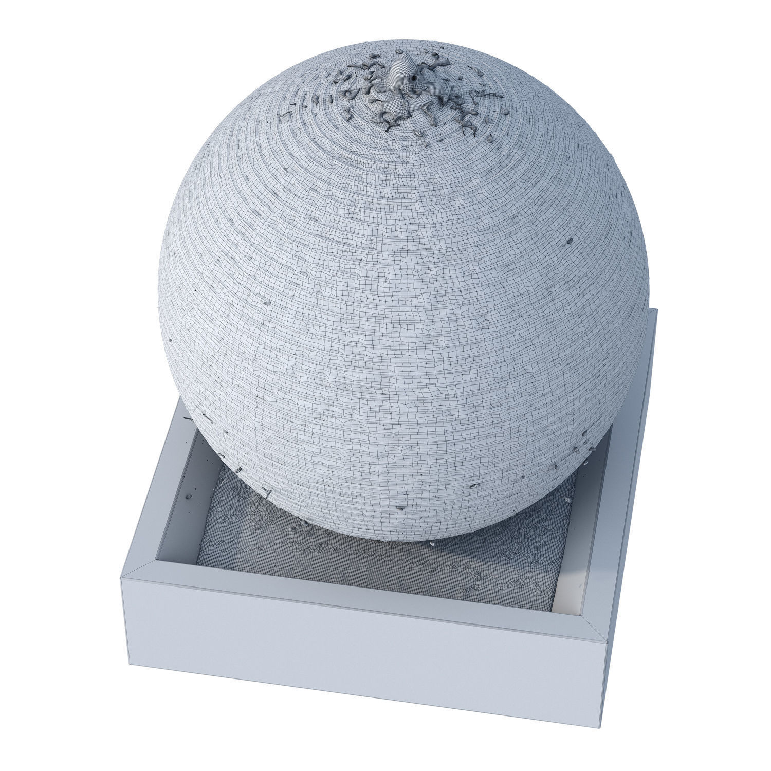 Ribbed Sphere Fountain 3D model_6